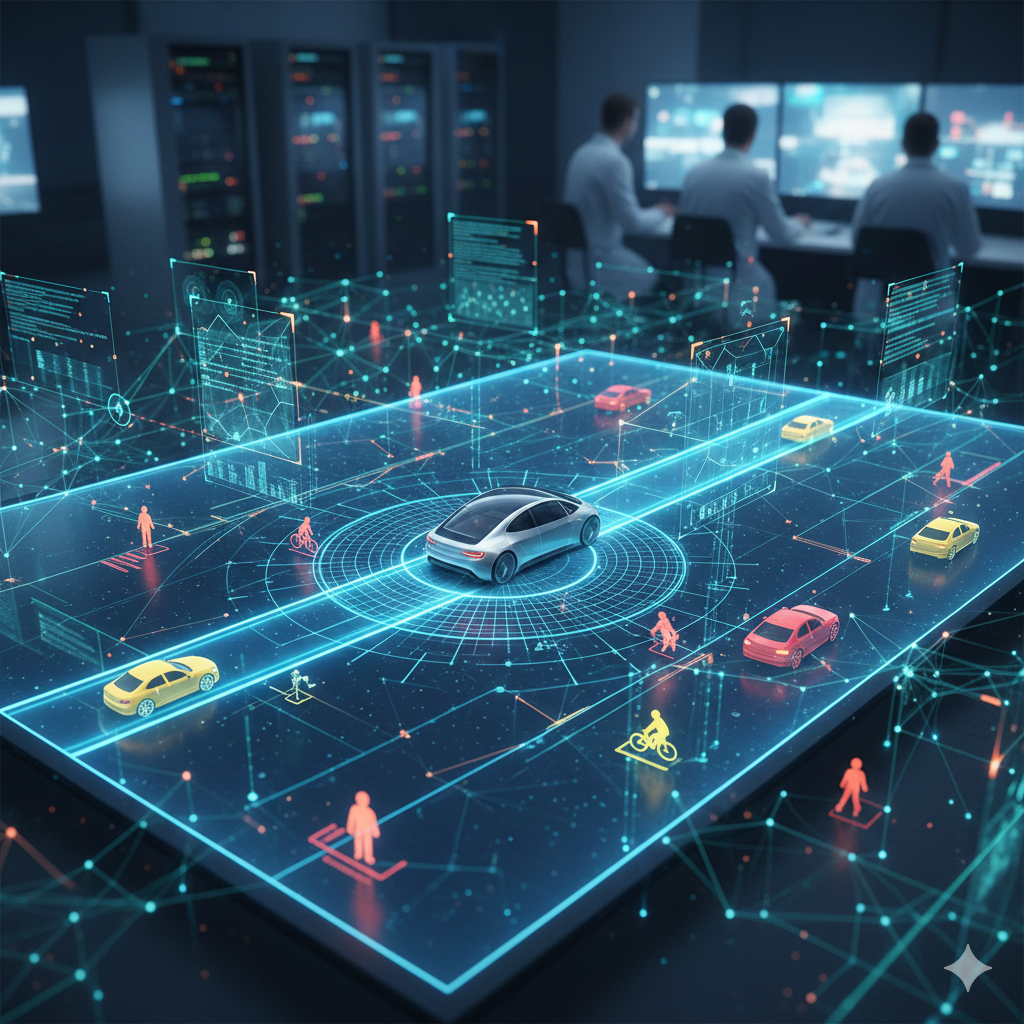 Diagrama de planejamento de trajetória por veículo autônomo em ambiente urbano